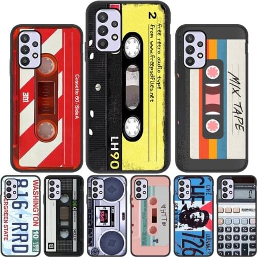 Silicone Case For Samsung A32 A 32 Retro Cassette Tap Cover For Samsung A51 A52 A71 A50 A21S A72 A22 S21 Ultra S20 FE Plus A6S