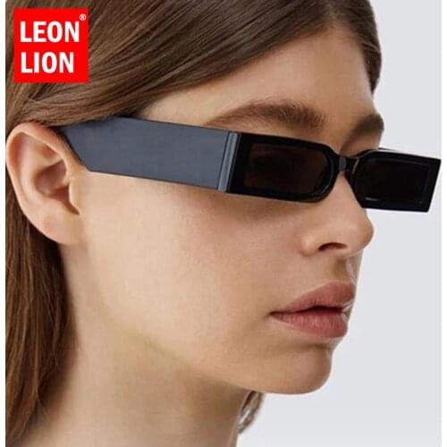 Leonlion 2021 New Retro Small Frame Sunglasses Women Square Transparent Color Colorful Sunglasses Male Hip-hop Bungee Glasses