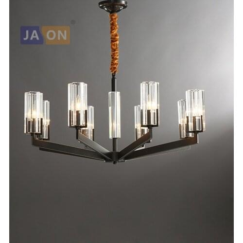 E14 led American Copper Crystal Gold Black Pendant Lamp.Pendant light Lamparas De Techo Suspension Luminaire Lampen For Foyer
