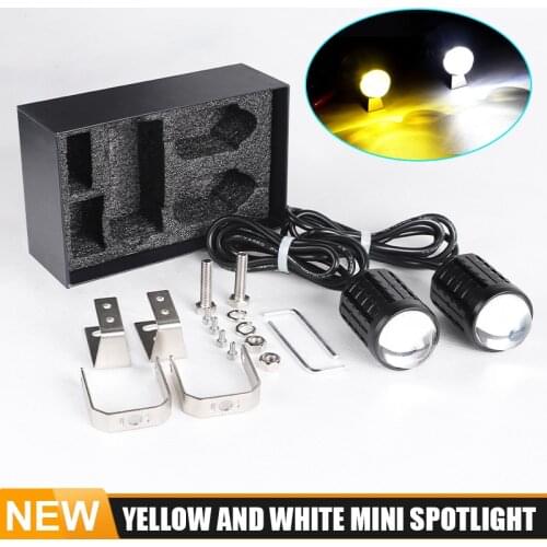 NEW Motorcycles Led Headlight Fog Light 15W 12V 24V White Yellow Dual Color Spotlight High Beam for car motorcycles trucks SUVs