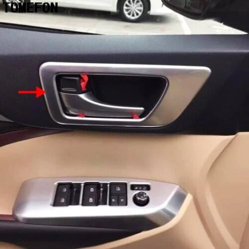 TOMEFON 4Pcs ABS Chrome Inner Door Handle Frame Cover Door bowl styling Interior For Toyota Highlander Kluger XU50 2014 2015