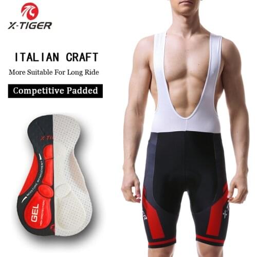 X-Tiger 5D Silicone Coolmax Pad Cycling Shorts 100% Lycra Cycling Bib Pants Quick-Dry MTB Bike Shorts Racing Bicycle Tight