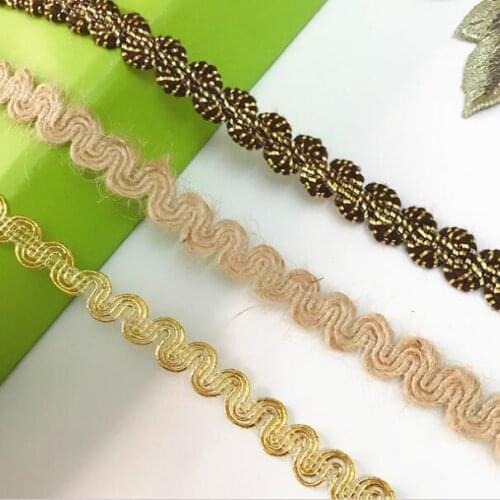 10Yards 10MM Gold/Silver Trim Sewing Centipede Braided Lace Ribbon Home Party Decoration DIY Clothes Curve Hemp Lace Accessories