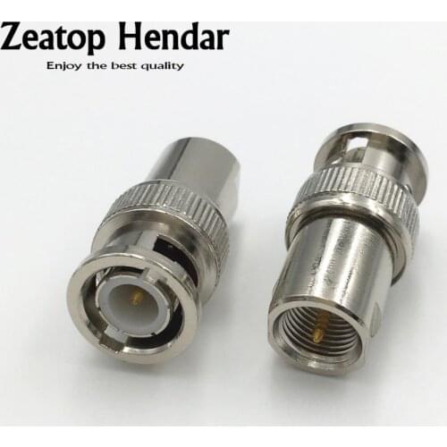 100Pcs Brass FME Male Jack to BNC Male Plug Jack Radio RF Coax Coaxial Adapter Connector Straight Nickel Plated