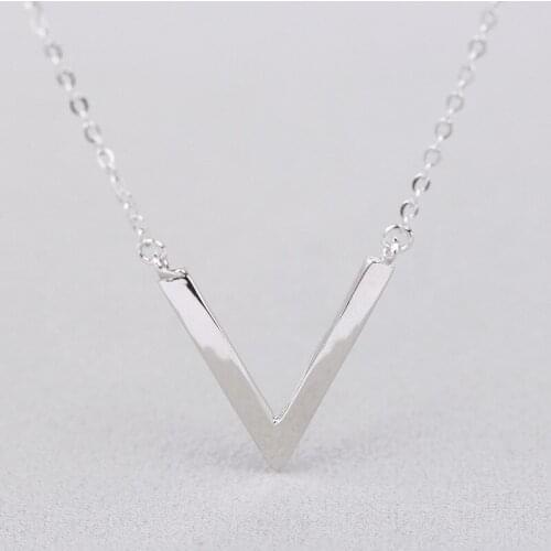 100% 925 Sterling Silver Geometric triangle Necklace European Style Fashion Pendant Necklace Christmas Gift