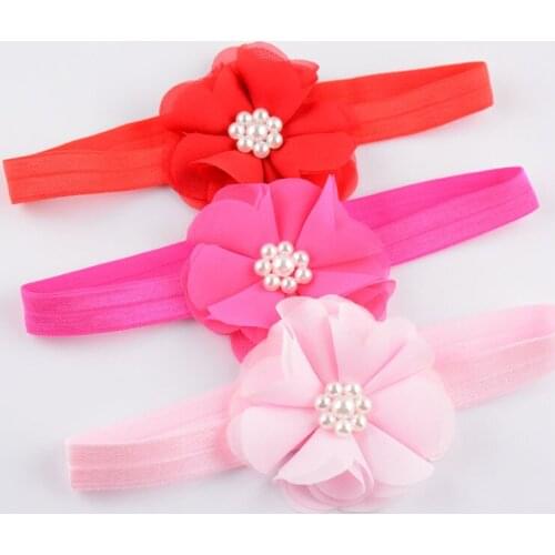 140 pcs/lot , Chiffon beaded flower headband, photo prop