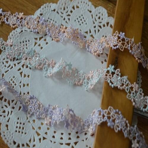 2cm(7Yards/lot)Purple~Blue~Orange Mixed Venise Lace Trim For Garment,Curtain Decorcation VeniseLAce 2017101503