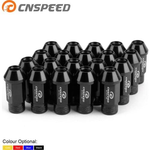 20pcs 7075-T6 Aluminum taper seat nut/ lug nut M12x1.25mm closed-end wheel nuts set fit universal car 50mm YC101326