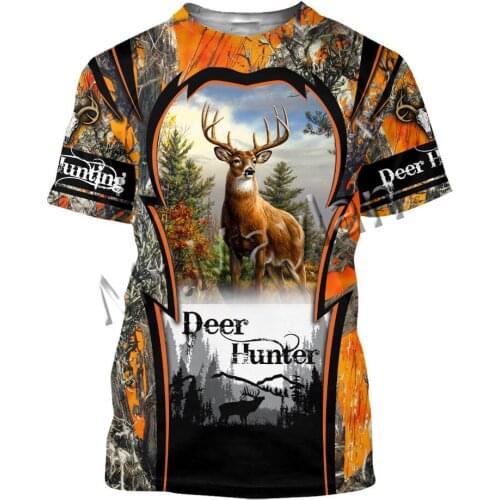 3D Print Fashion Deer Hunting Animal Camo Men/Women O-Neck T-shirt Colorful Leisure Hip Hop / Beach Short / Tank / Harajuku S-66