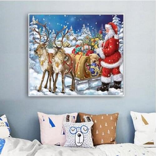5D DIY Santa Claus Diamond Painting Christmas reindeer Square Full Drill portrait Nouveaute Mosaic Embroidery Cross Stitch gifts