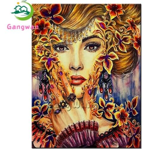 5D DIY Diamond Embroidery Flower Lady Cross Stitch Diamond Mosaic Rhinestone Art Painting Needlework Handicraft new home decor