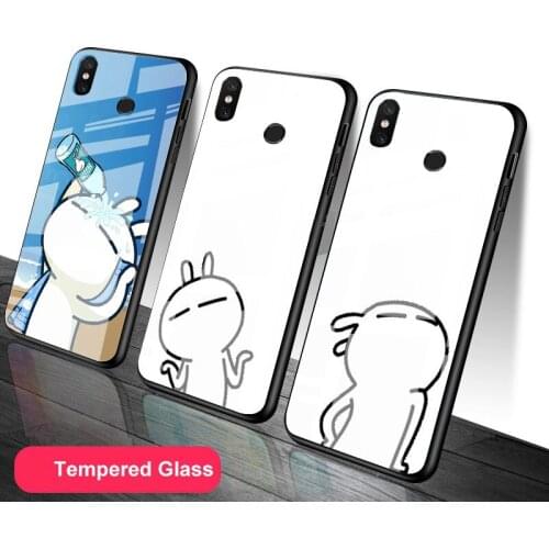 Tuzki Tempered Glass Phone Case For Redmi Note 5 6 7 8 9 Pro Note8T Note9S Redmi8 9 Cover Shell