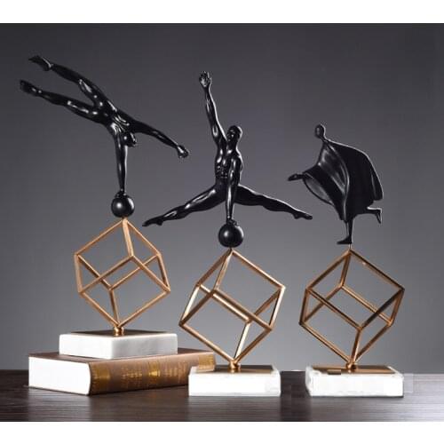 European modern minimalist creative gymnastics character handicrafts Home Furnishing geometric iron model decoration