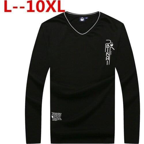 Plus 10XL 8XL 6XL 4XL Autumn New Fake Double Layered T-Shirt Men Long Sleeve Cotton Fashion Tops High Quality Slim Fit Tees