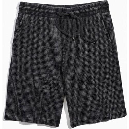 Hot sale OEM service high quality short trousers kint fabric blank drawstring shorts for men