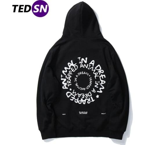 Harajuku Hoodies Men Hip Hop Streetwear Hoodie Graffiti Pullovers Oversized 2020 Autumn Loose Casual Cotton Hooded Sweatshirts