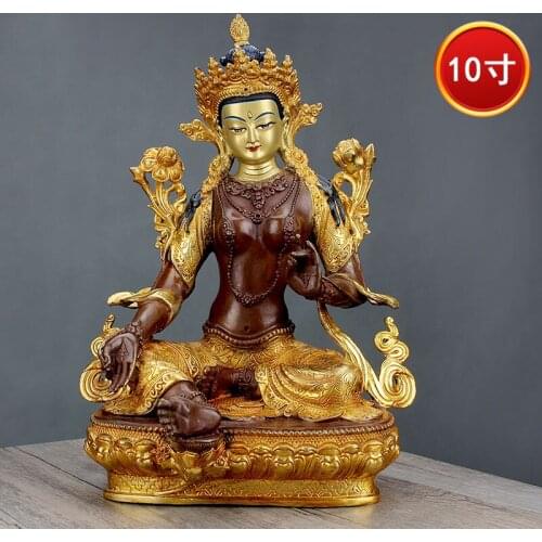 GOOD large Buddhism HOME family hall lobby effective protection Tibetan Buddha gilding Green Tara Guanyin Buddha brass statue