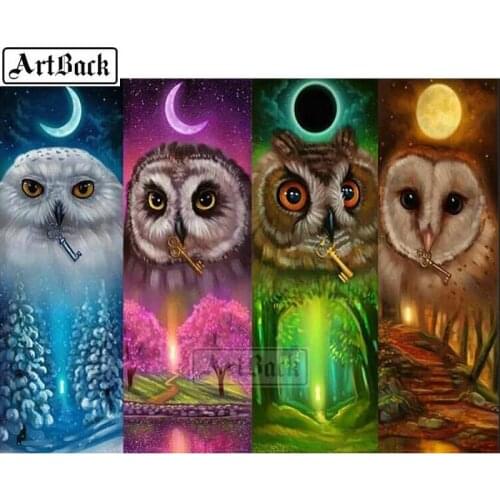 Full square drill5d diy diamond painting owl animal diamond mosaic rhinestone 3D diamond embroidery crafts gift