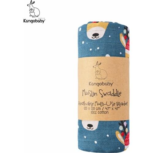 Kangobaby #My Soft Life# Christmas Design 100% Cotton Big Sale Baby Muslin Swaddle Blanket