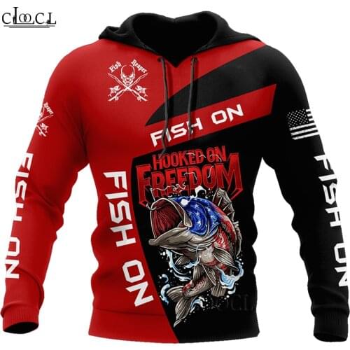 HX Newest Hooked on Freedom Fish on Fishing Hoodie Men Women Autumn 3D Print Fashion Harajuku Casual Tracksuit Drop Shipping