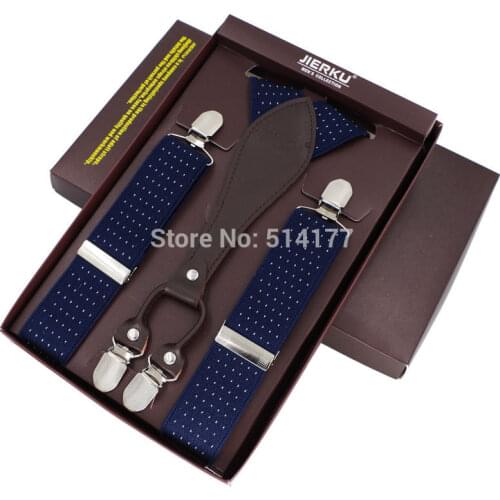 Mans Suspenders 4 Clips Braces Adjustable bretelles Y-Back ligas Tirantes gift for father husband 3.5*115cm