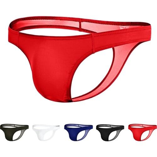 Mens Underwear Sexy T-Back G-String Briefs Bikini Breathable Tangas Thong Lingerie Fashion Breathless Shorts Male Exotic T-back