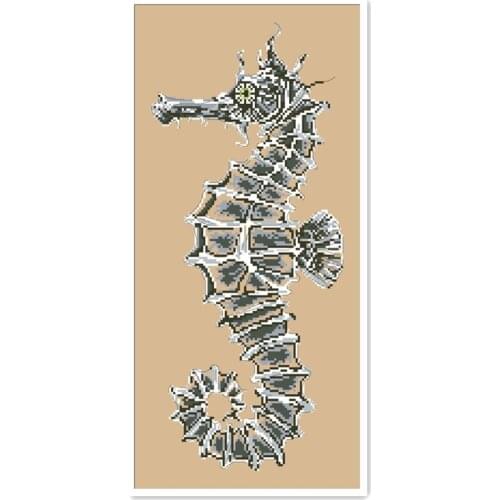 Seahorse cross stitch package animal 18ct 14ct 11ct flaxen linen cotton thread embroidery DIY handmade needlework