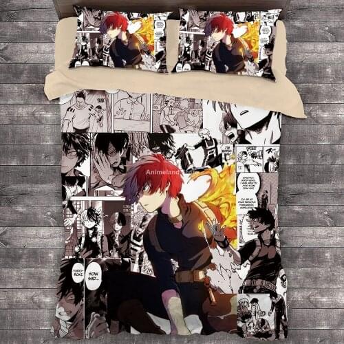2021 New Fashion Anime My Hero Academia 3D Print Bedding Set Bedroom Bed Duvet Cover Sets Bedclothes Queen King Single Size Gift