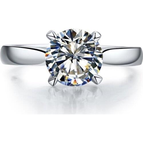 Solid Platinum PT950 Ring 2CT Brilliant Diamond Engagement Ring Excellent Jewelry Gift For Girl Birthday Lasting Forever