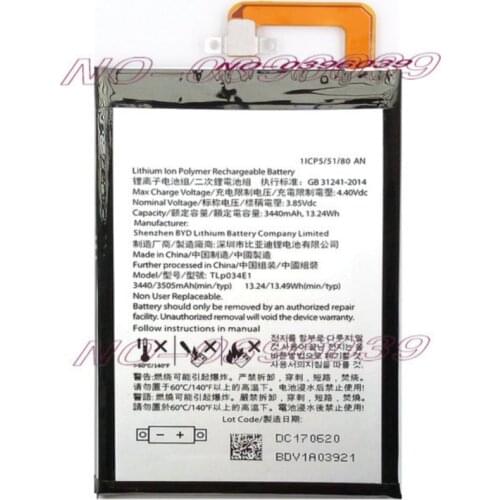 Original TLP034E1 battery 3505mah 13.49wh 3.85v for BlackBerry keyone / alcatel DK70 DTEK70 Smartphone batteries
