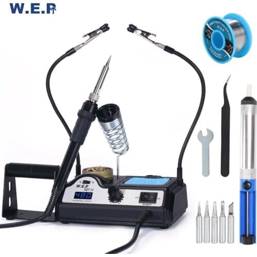 WEP 927-II 2 Helping Hands Electric Soldering Iron Station Digital Display 60W Soldering iron Kit Temperature Adjust Welding Too