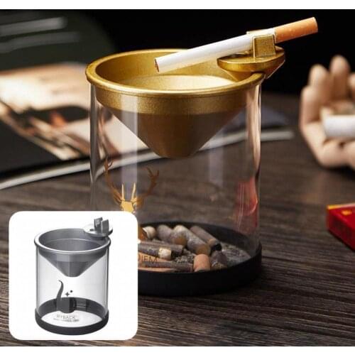 Aluminum Alloy Durable Smooth Surface Smoking Ashtray Anti-oxidize Ash Tray with Anti-slip Pad for Table