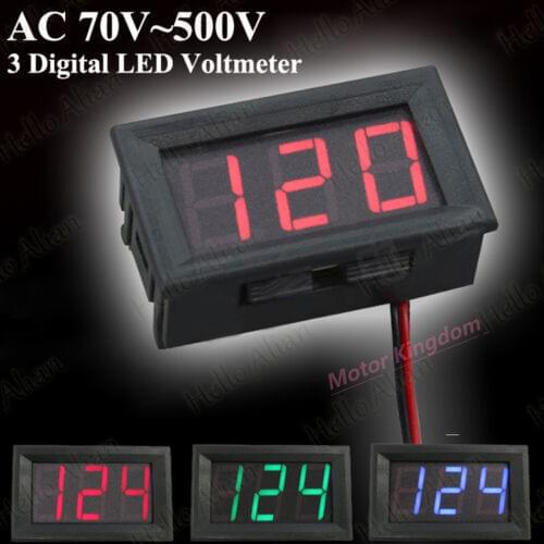 AC 70V-500V 110V 220V 230V 240V 3-Digital LED AC Voltage Panel Meter Voltmeter Available in three colors