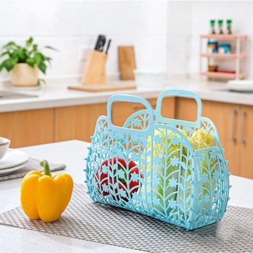 Detachable Shower Basket Plastic Bath Basket Bathroom Hollow Wash Storage Basket Shopping Basket Home Storage Organization