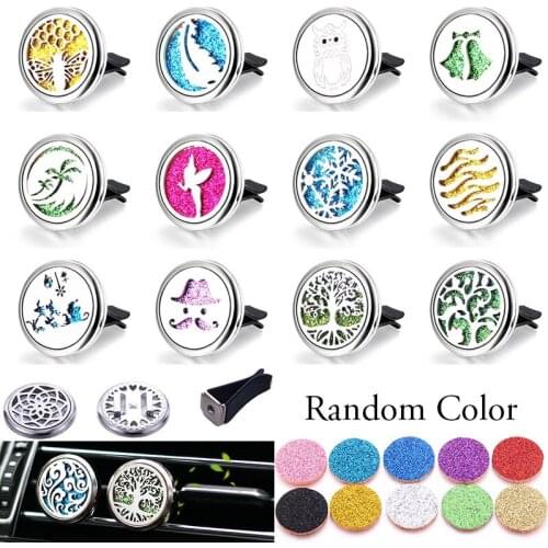 Detachable Car Air Conditioning Air Outlet Freshener Perfume Air Diffuser Stainless Steel Car Aroma Essential Oil Box Pendant