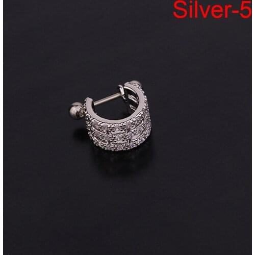 1Pc "U" shape Safety Stainless Steel CZ Helix Earring Clip Cartilage Barbell Tragus Conch Screw no hole Ear Piercing Jewelry