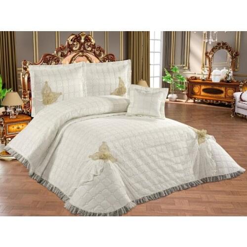 Sebile Quilted Dowries Bed Cover Cream