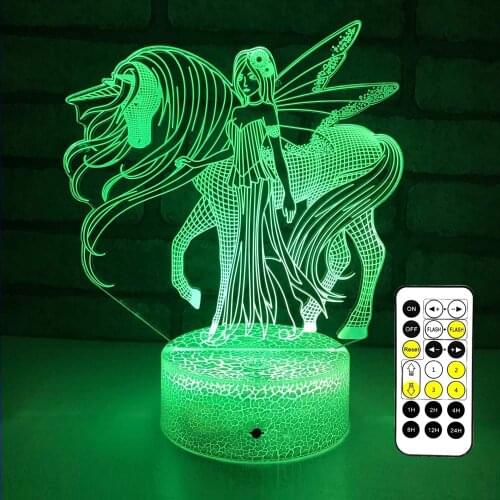Led Night Light Creative Novelty Horse Novelty Luminaria Led Kids 7 color change Lovely cartoon childrens toys