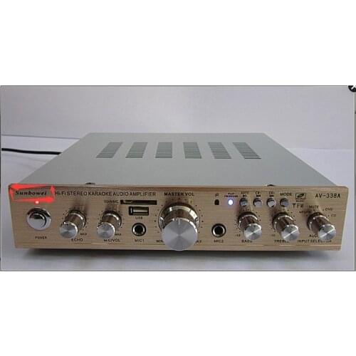 150W+150W AV338 Super Slim With Bluetooth Usb Card Home Audio Amplifier Power Amplifier / High Power Amplifier Karaoke Computer