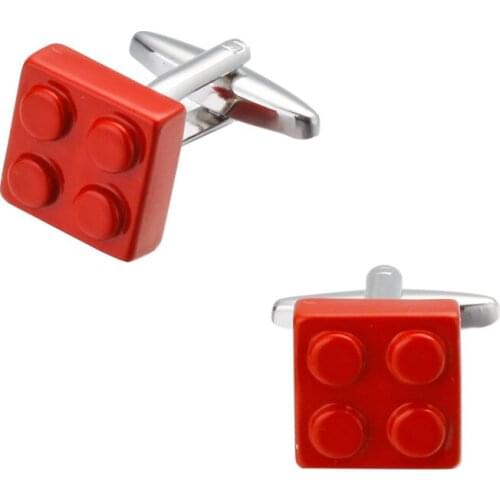 High quality mens wedding Cufflinks Red color blocks Cufflinks 5 pairs of packaging for sale