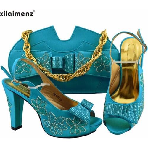 High Quality Italian Ladies Matching Shoe and Bag Material with Pu African Shoes and Bags Set for Party Women Shoe and Bag