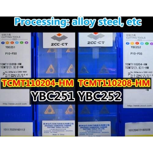 YBC251 YBC252 TCMT110204-HM TCMT110208-HM 10pcs 20pcs 50pcs 100% original Zcc.ct Carbide insert Processing: alloy steel, etc