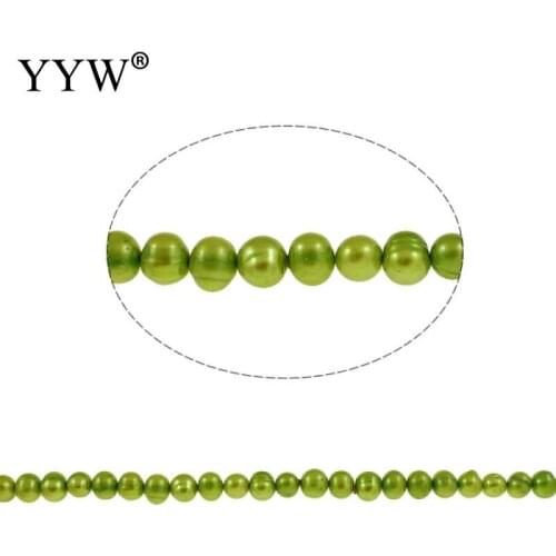 Apple Green Potato Freshwater Pearl Beads 7-8mm Punch Loose Beads for DIY Women Elegant Necklace Jewelry Making