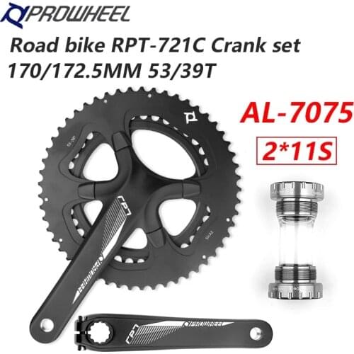 PROWHEEL Road Bike Double Crankset 2x11 Speed 170mm Crank 110BCD 53/39T Chainrings with Bottom Bracket BB Road Bicycle Sprocket