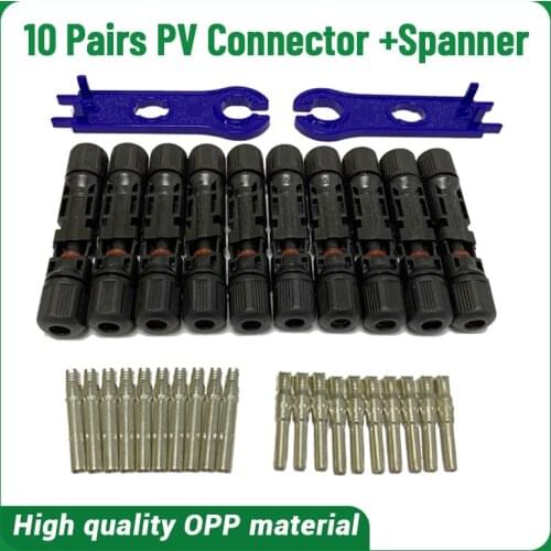 Easun Power 10 Pairs Connector with 1 Pair Spanner connected Solar Panel Connectors Male Female IP67 For Solar Power System