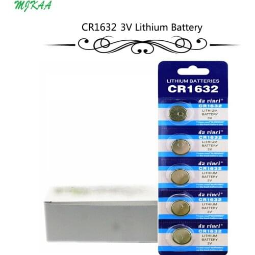 100Pcs=20Card CR1632 Button Batteries LM1632 BR1632 ECR1632 Cell Coin Lithium Battery 3V CR 1632 For Watch Electronic Toy Remote