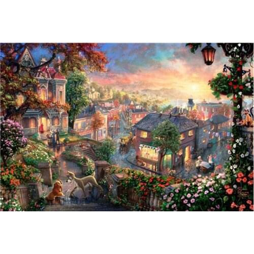 1000 Pieces Rainbow Castle for Adults Kids Paper Educational Toys Diy Assembling Puzzle Games