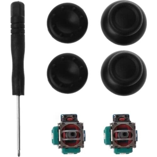 3D Analog Axis Module Potentiometer Black Joystick Thumbsticks Silicone Cover Screwdriver Replacement Kits for playstation
