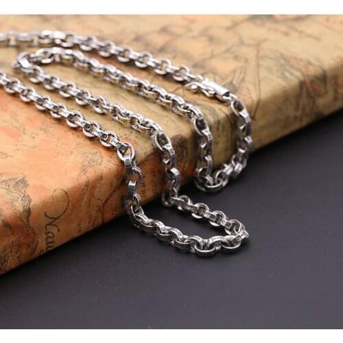 4mm 5mm Solid 925 Sterling Silver Necklace Chain Men Women Jewelry gift A5004