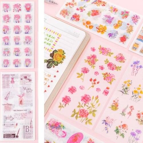 6sheets/pack Small Fresh Cute Stickers Diary Scrapbooking Escolar School Supplies